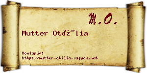 Mutter Otília névjegykártya